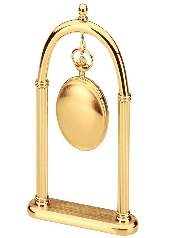 TAURISH Pocket Watch Display Stand Full Arch Gold Plated Metal Holder for Pocket Watches, Antique Clocks, & Collectibles -Brass-Gold Plated ( Watch Not Included ) - Image 2